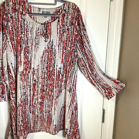 JM Collection Women's Top Tunic 3/4 Sleeves Size XL Flowy Stretchy - Picture 2 of 7